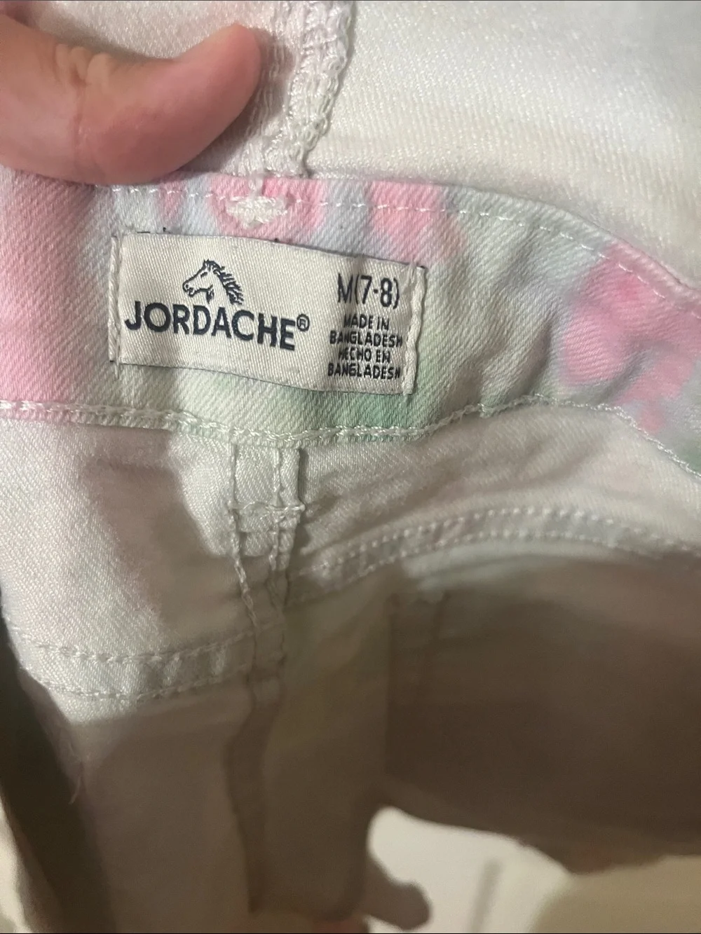 Jordache Pastel Tie-Dye Short Overalls - Pink, Mint & Light Blue